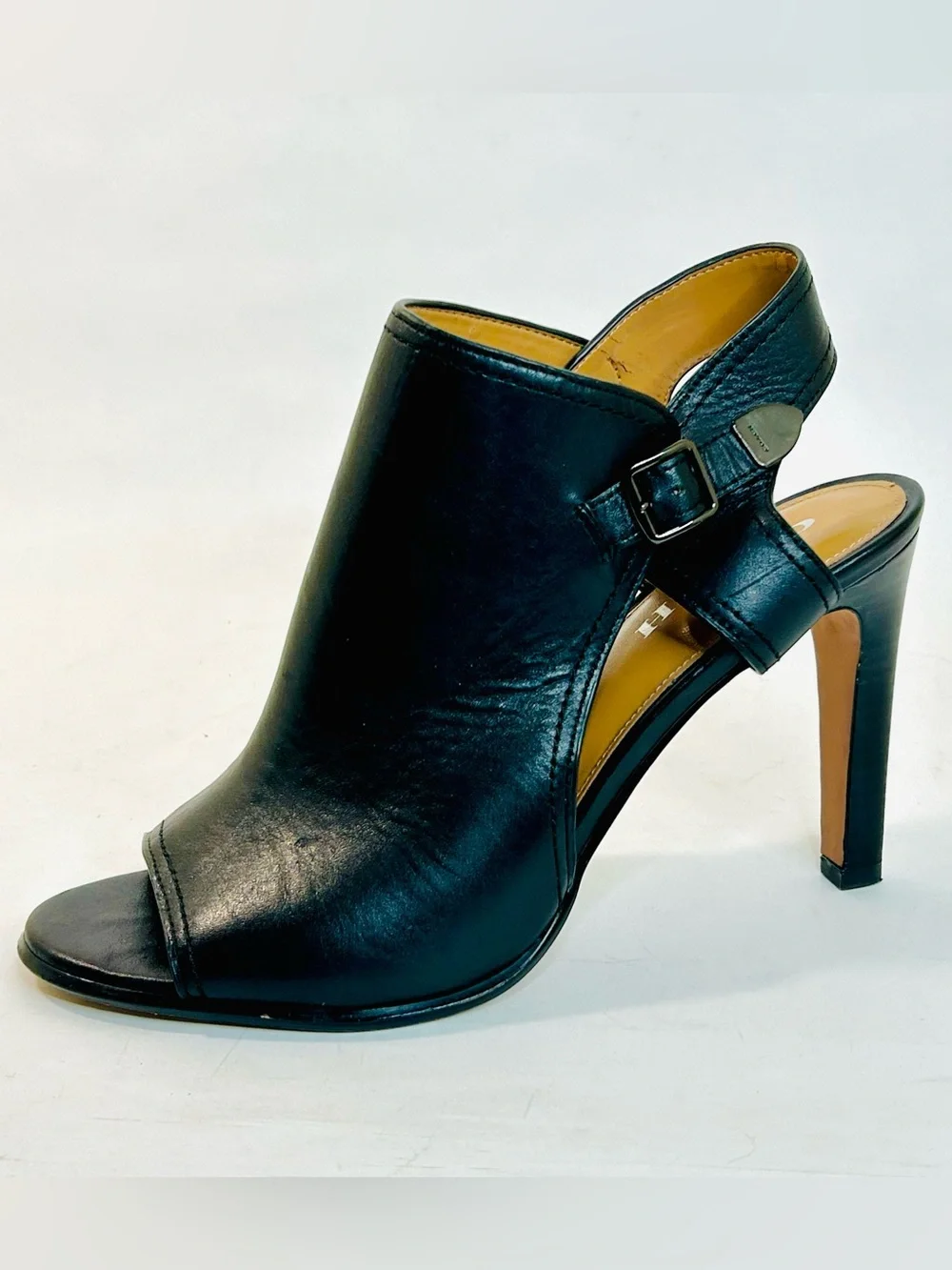 Coach Black Leather High Heel Sandal “Iona” size 10